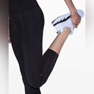 Lululemon Fast & Free High-Rise Crop Pant 23" Running Reflective In Black Size 8